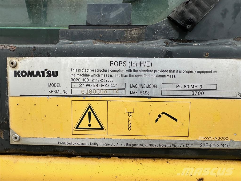 Komatsu PC 80 MR-3 excavator vin 112 حفارات زحافة