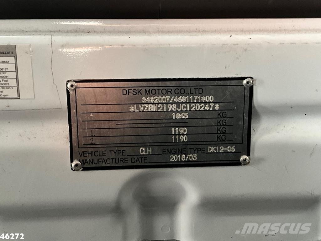 DFSK K01H Veegvuilkipper Benzine/CNG Just 58.787 km! Απορριμματοφόρα