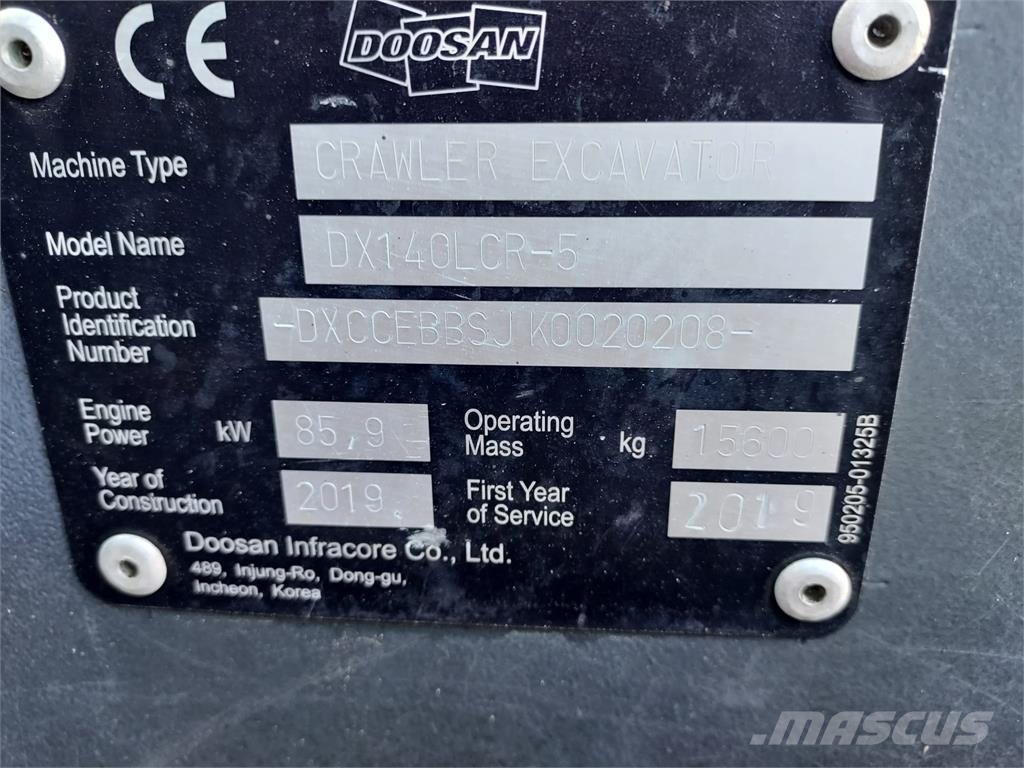 Doosan DX140LCR-5 Lánctalpas kotrók