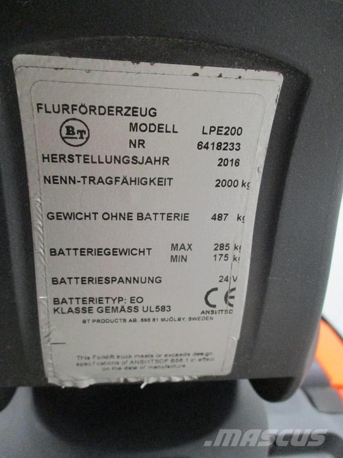 BT LPE200 Nisko podizni električni viljuškar sa stajalištom