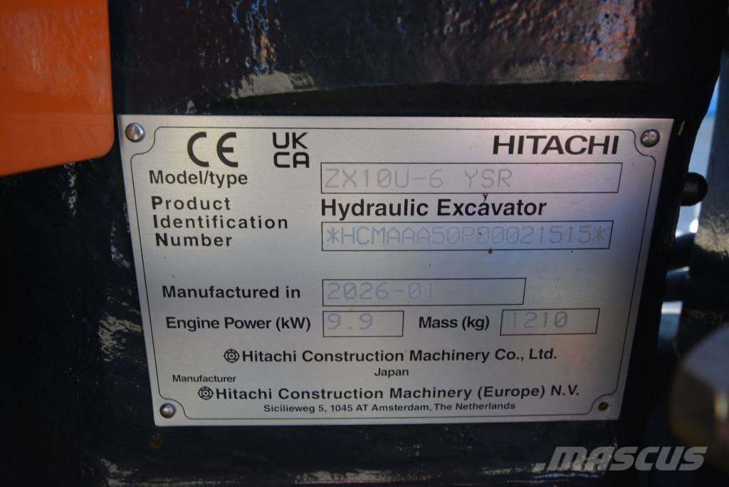Hitachi ZX 10U-6 Мини екскаватори < 7 т