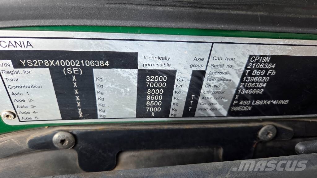 Scania P450 8X4*4 Camiones elevadores de gancho