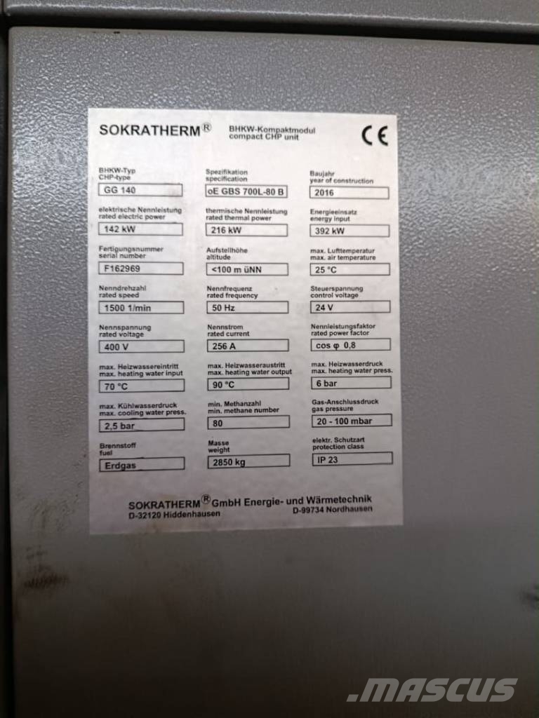 Sokratherm GG 140 oE – MAN E2876 E312 Gas Generatoren