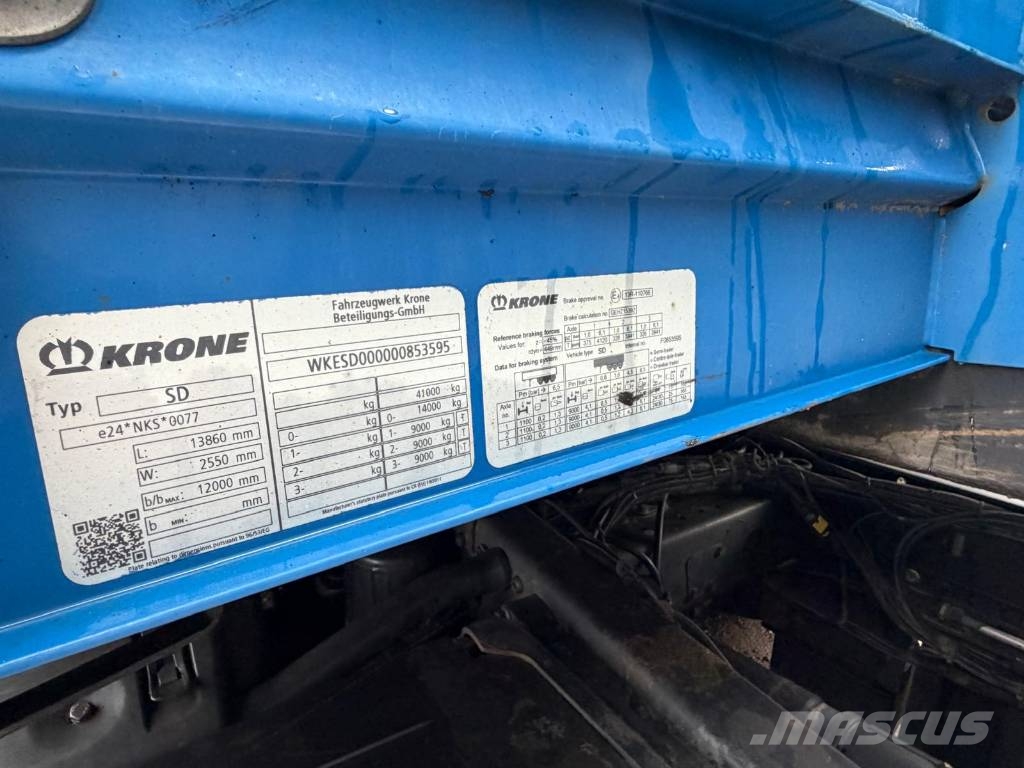 Krone Seria nr 3595 Mega نصف مقطورات مسطحة / مفصلية الجوانب