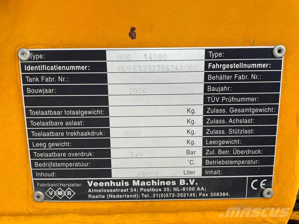 Veenhuis HDG 14000 Bemestertank + bemester Turbovuller Kent صهاريج الملاط