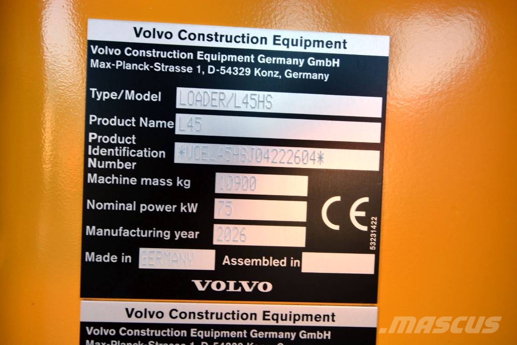 Volvo L 45 HS Speeder 40 km/h Iekrāvēji uz riteņiem