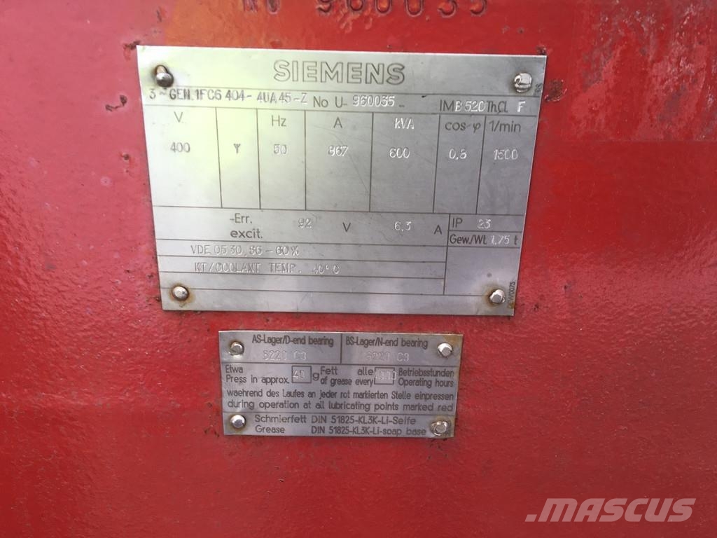 Detroit Diesel 12V92TA GENERATOR 600KVA USED ディーゼル発電機