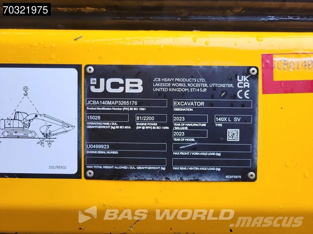 JCB 140X L SV 大型油圧ショベル12t以上(パワーショベル・ユンボ)