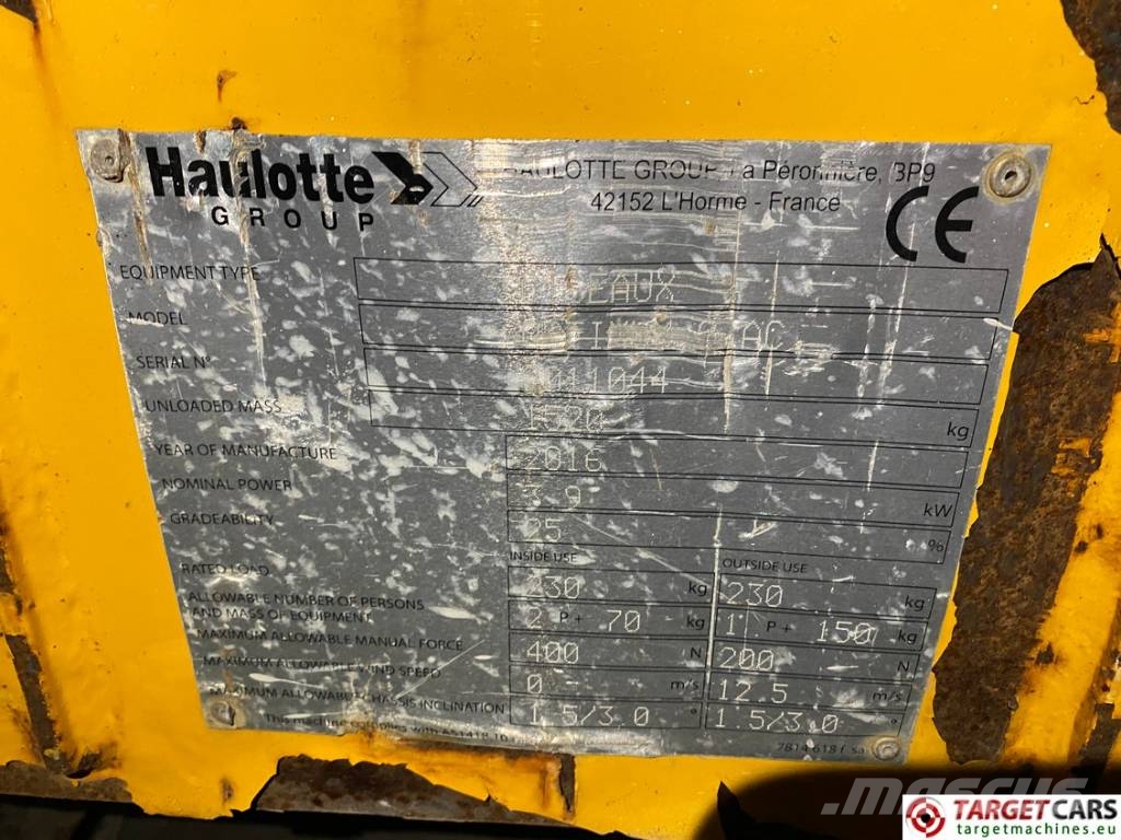 Haulotte Optimum 8 AC Electric Scissor Work Lift 777cm Šķerveida pacēlāji
