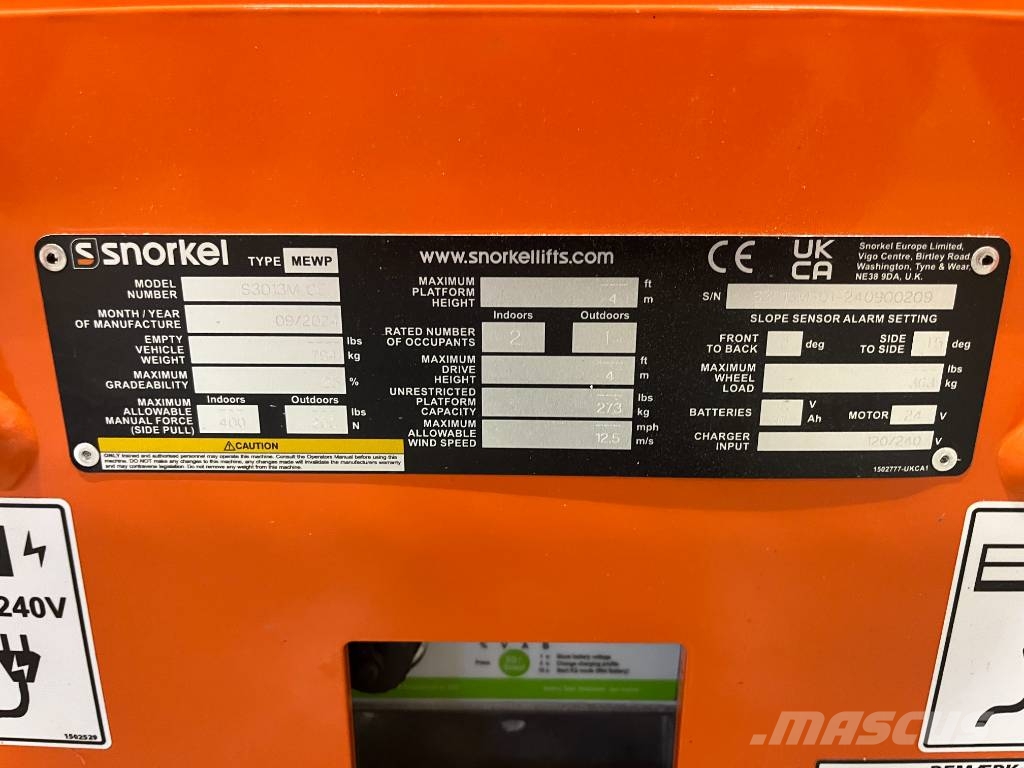 Snorkel S3013 Mini 가위형 리프트