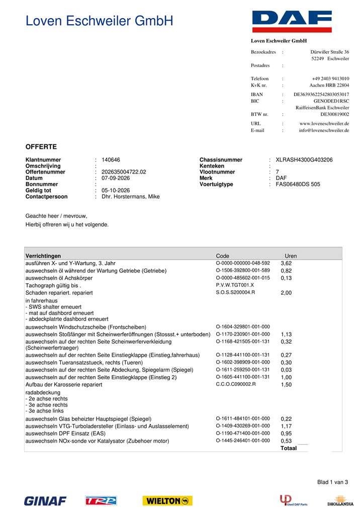 DAF XF480 BDF Wechselfahrgestell