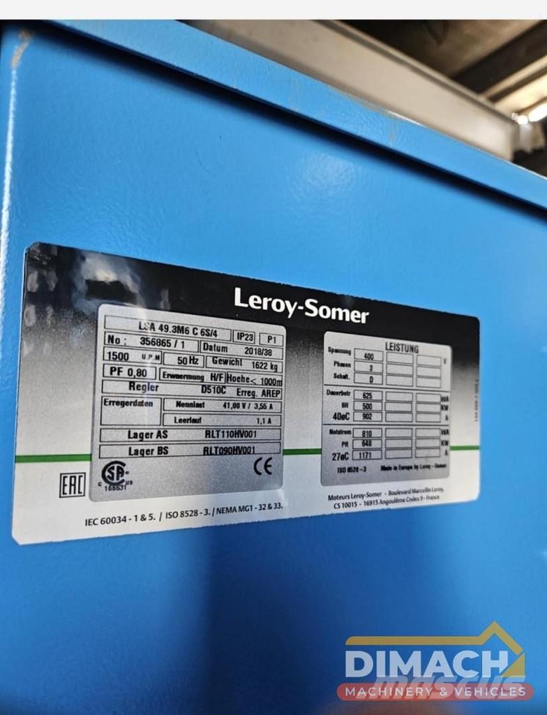  Leroy-Somer LSA 49.3M6 C 6S/4 R Schmitt Enertec 50 Altri generatori