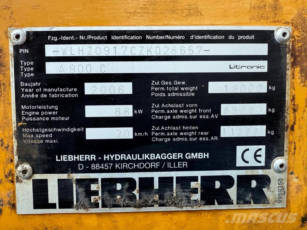 Liebherr A900C Excavadoras de ruedas