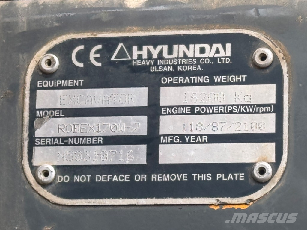 Hyundai 170W-7 Excavatoare cu roti