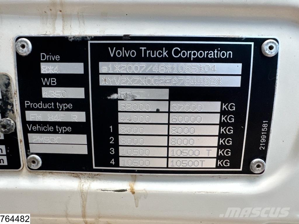Volvo FMX 450 8x4, Euro 6, hub reduction Kiperi kamioni