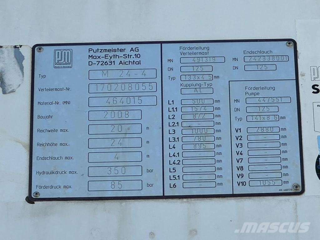 Mercedes-Benz Actros 2632 6x4 with Putzmeister BSF 24-4 11 24m c Nákladní auta s čerpadly betonu