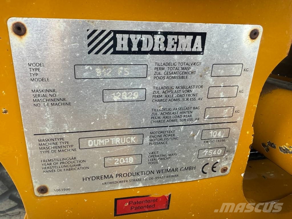 Hydrema 912 FS Kĺbové nákladné autá