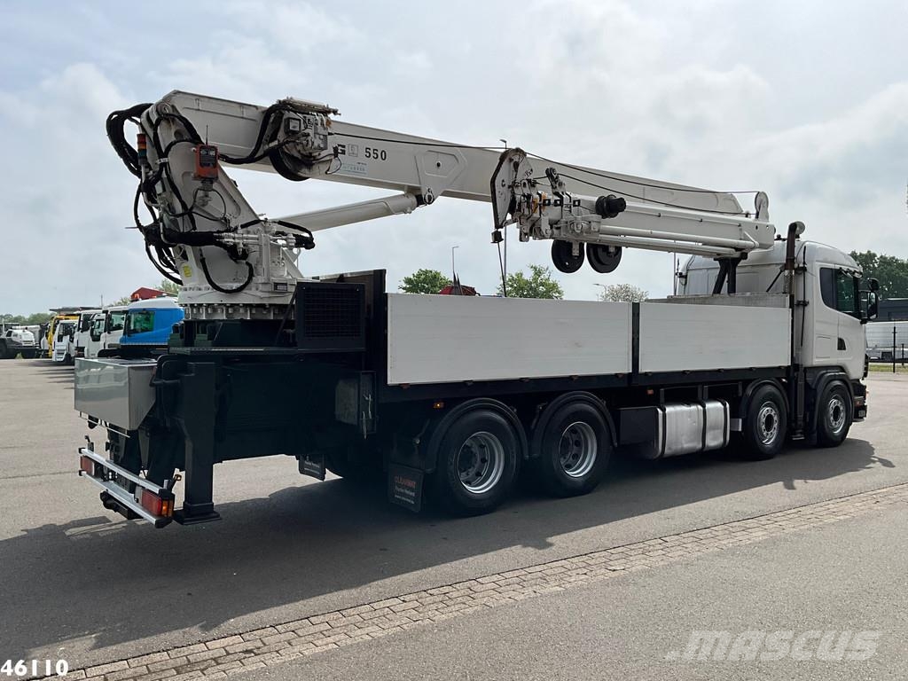 Scania R 144 8x4 Retarder MKG 55 Tonmeter Dachdecker Kran رافعات صالحة لكل أنواع الطرق