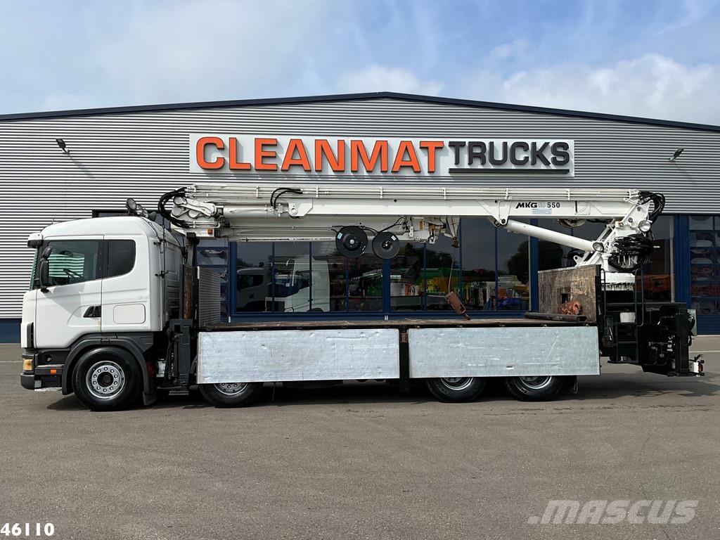 Scania R 144 8x4 Retarder MKG 55 Tonmeter Dachdecker Kran رافعات صالحة لكل أنواع الطرق