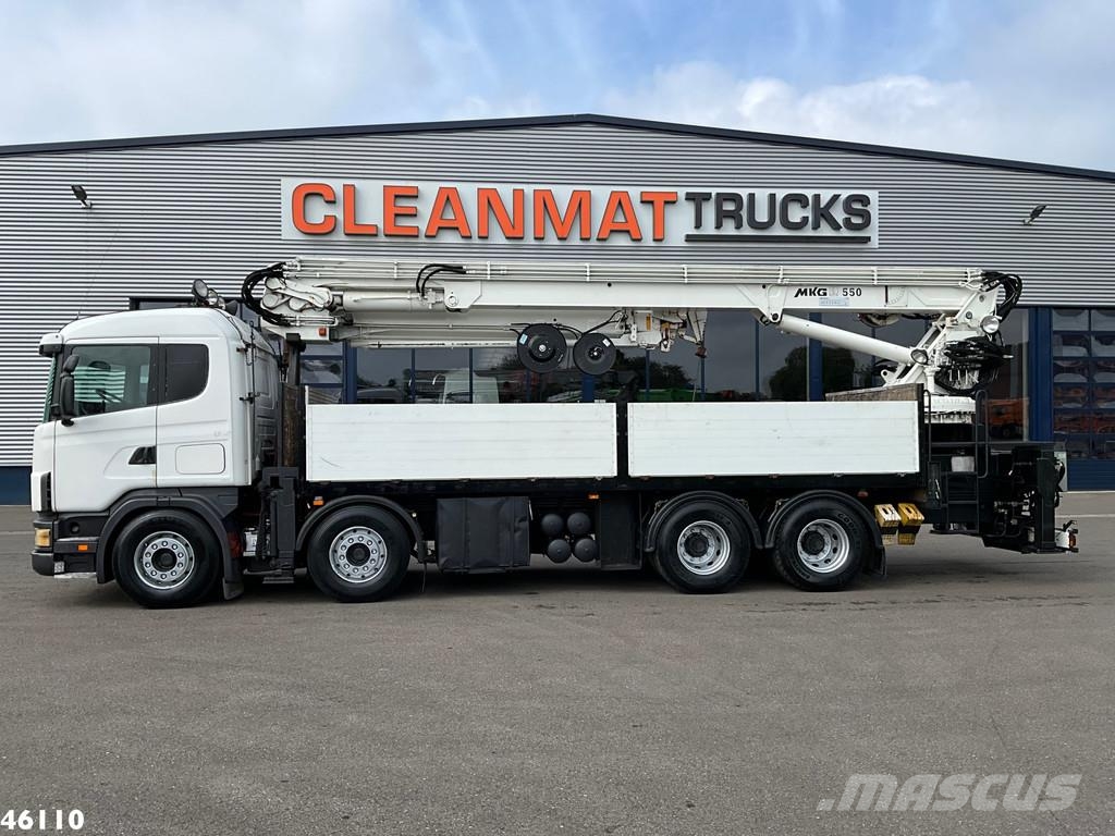 Scania R 144 8x4 Retarder MKG 55 Tonmeter Dachdecker Kran رافعات صالحة لكل أنواع الطرق