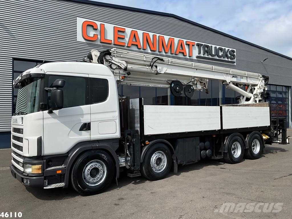 Scania R 144 8x4 Retarder MKG 55 Tonmeter Dachdecker Kran رافعات صالحة لكل أنواع الطرق