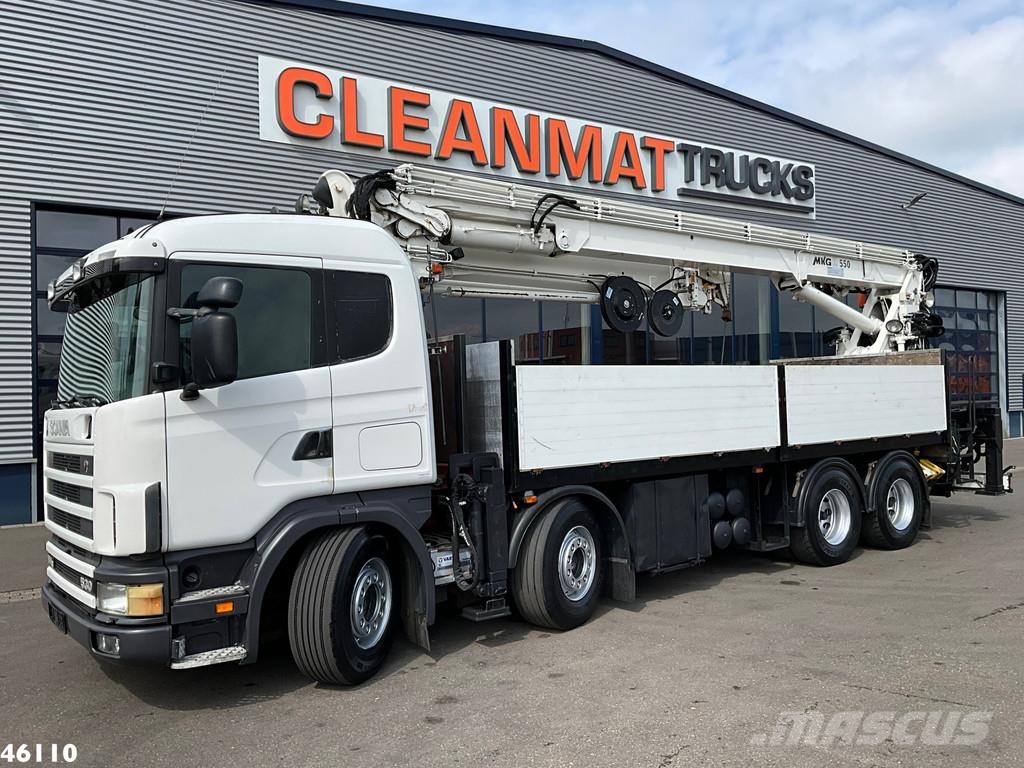 Scania R 144 8x4 Retarder MKG 55 Tonmeter Dachdecker Kran رافعات صالحة لكل أنواع الطرق