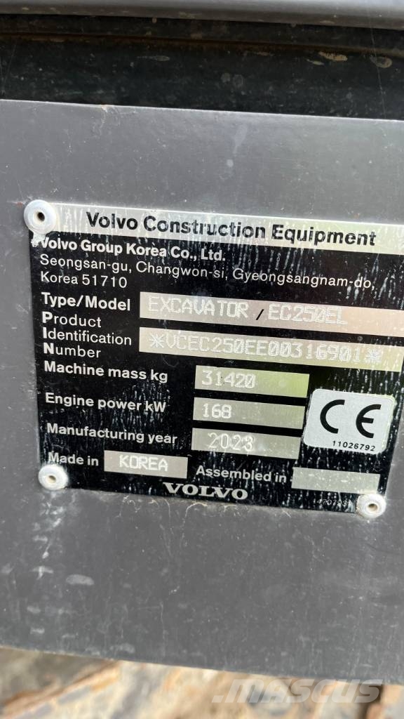 Volvo EC250EL Gravemaskiner på larvebånd