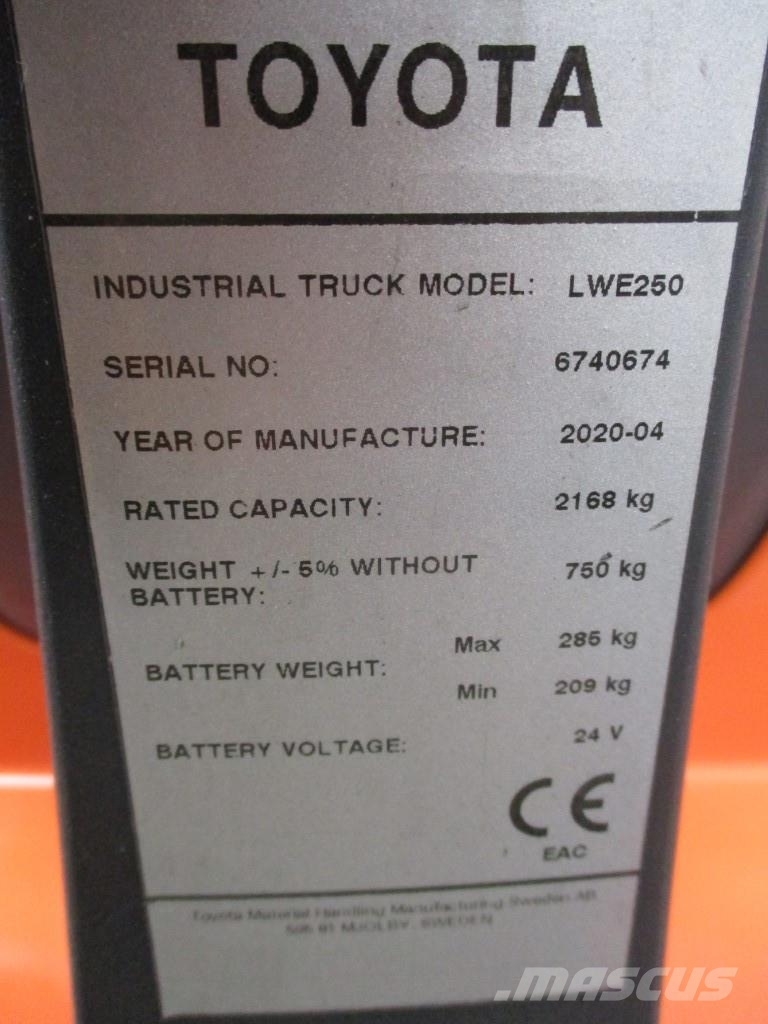 Toyota LWE250 Electro-pallettrucks