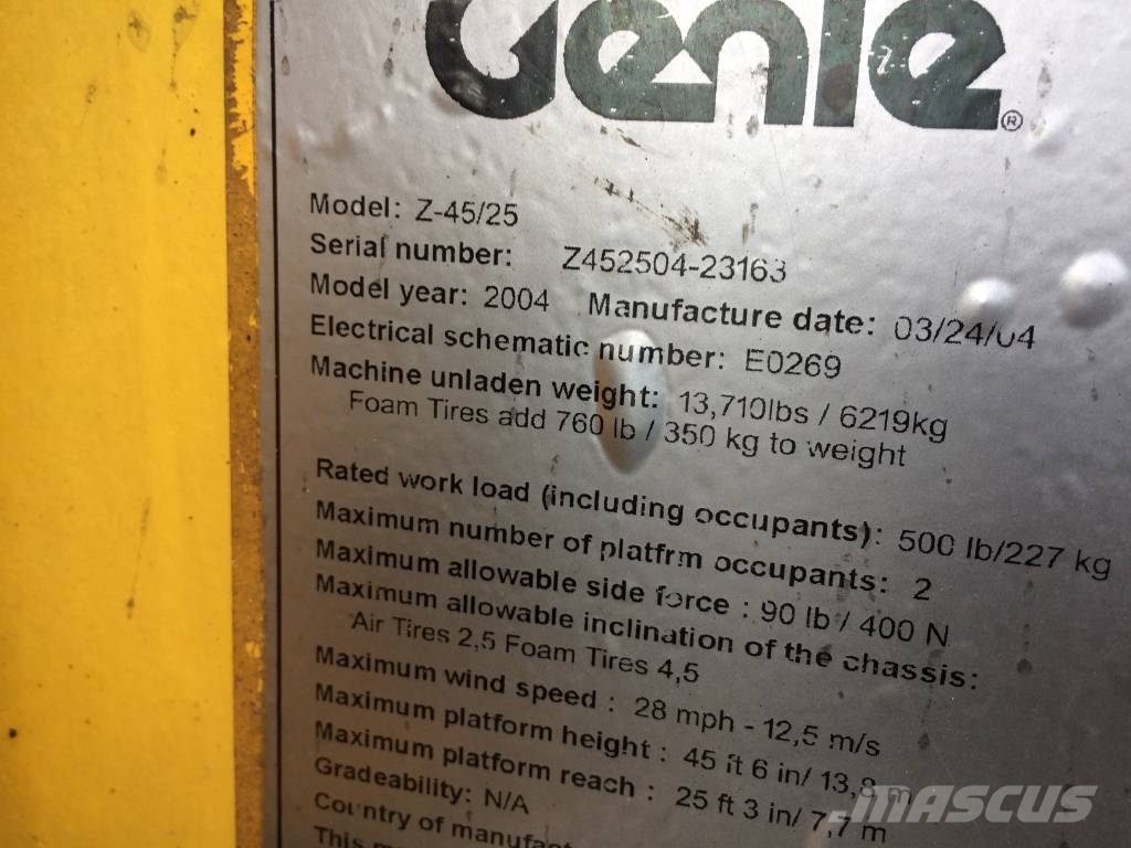 Genie Z 45/25 J Bomlifte med knækarm