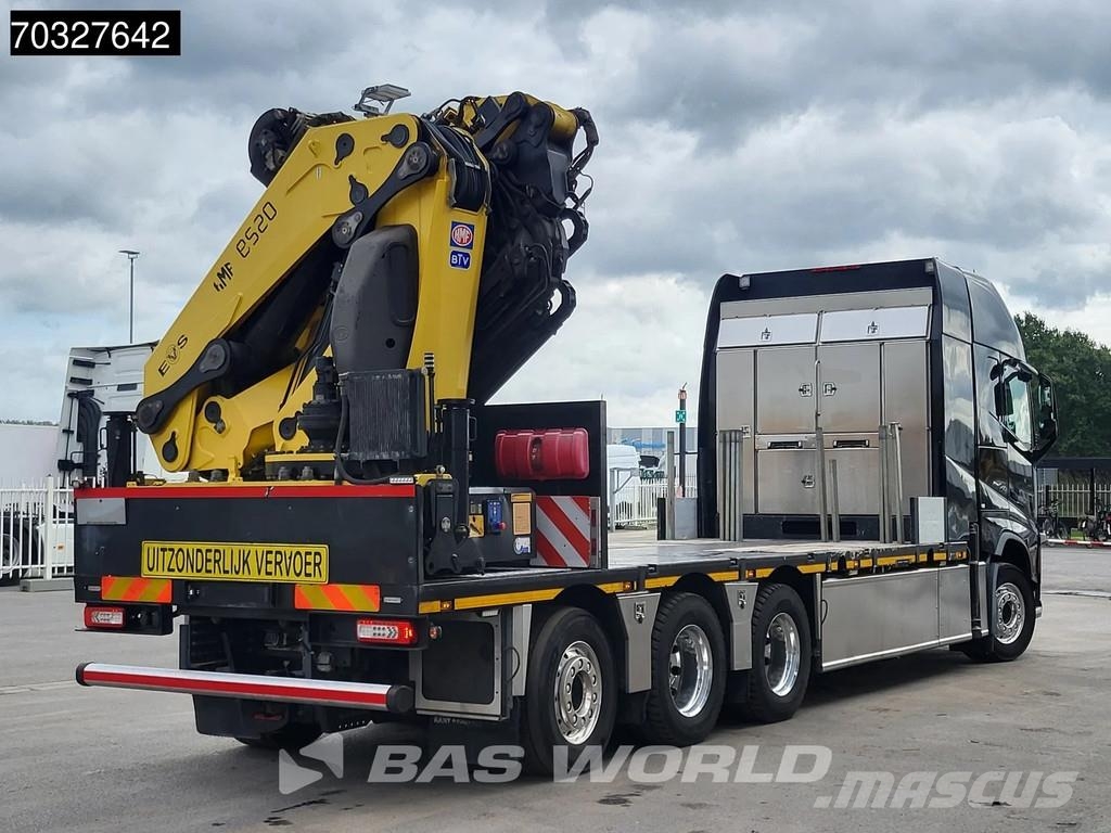 Volvo FH 540 FH 8X4 HMF8520K-RC + JIB K6 Crane Kran Winc Platformas/izkraušana no sāniem
