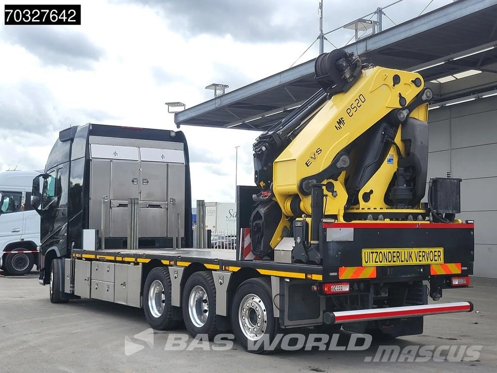 Volvo FH 540 FH 8X4 HMF8520K-RC + JIB K6 Crane Kran Winc Platformas/izkraušana no sāniem