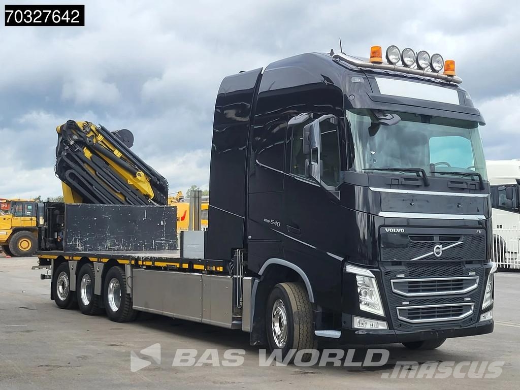 Volvo FH 540 FH 8X4 HMF8520K-RC + JIB K6 Crane Kran Winc Platformas/izkraušana no sāniem