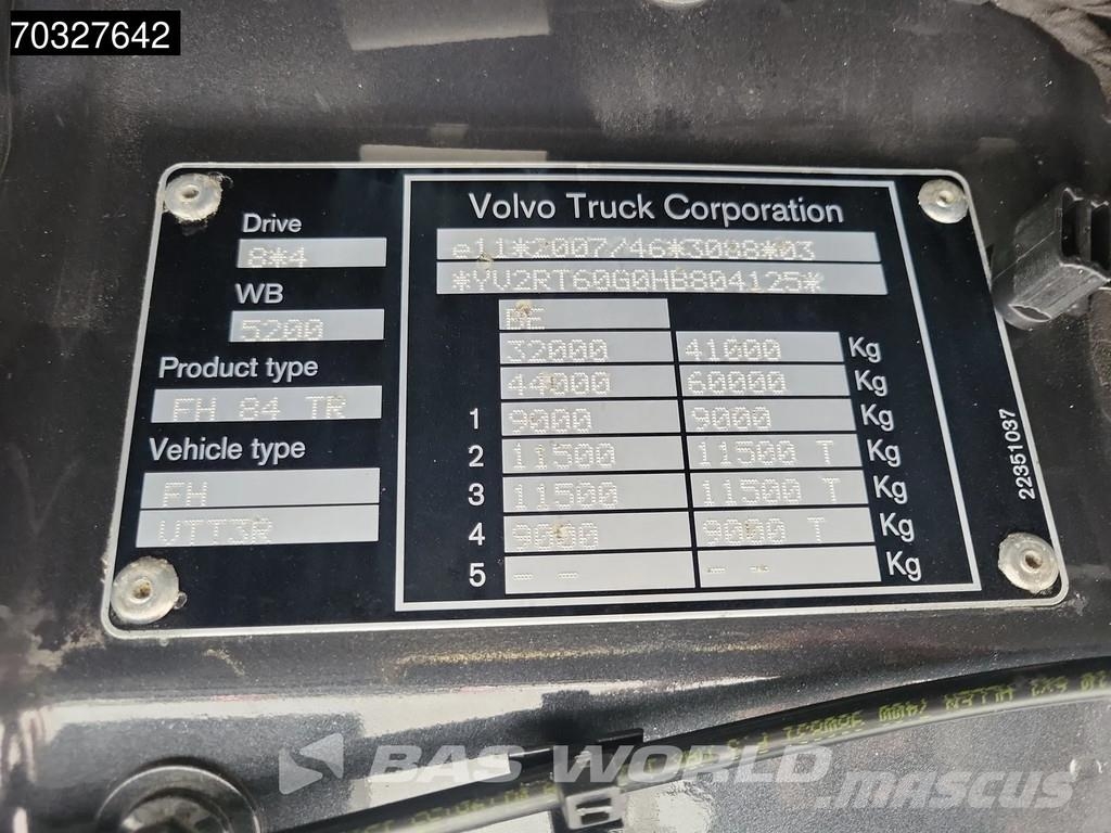 Volvo FH 540 FH 8X4 HMF8520K-RC + JIB K6 Crane Kran Winc Platformas/izkraušana no sāniem