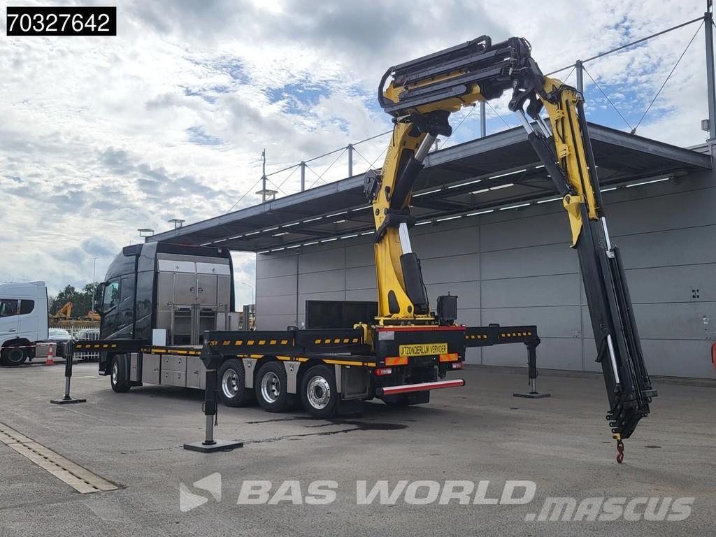 Volvo FH 540 FH 8X4 HMF8520K-RC + JIB K6 Crane Kran Winc Platformas/izkraušana no sāniem