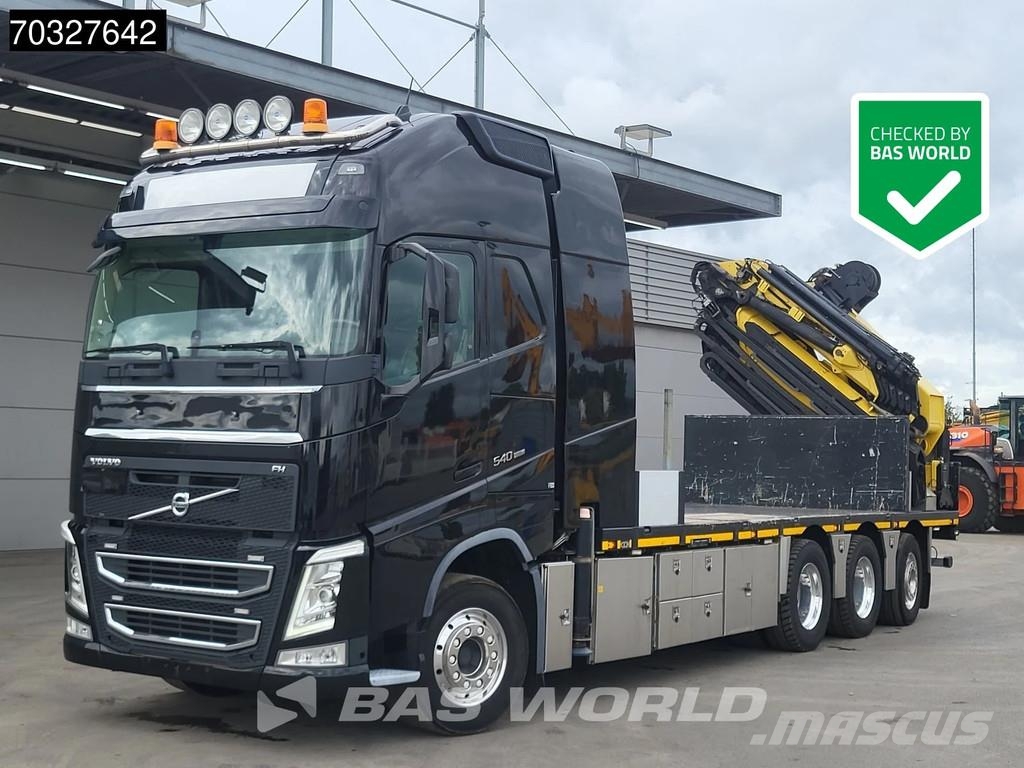 Volvo FH 540 FH 8X4 HMF8520K-RC + JIB K6 Crane Kran Winc Platformas/izkraušana no sāniem