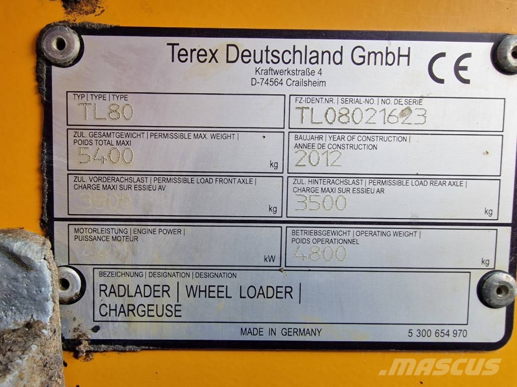 Terex TL 80 Cargadoras sobre ruedas