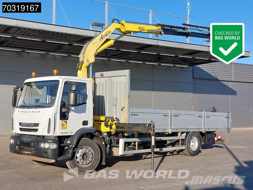 Iveco Eurocargo 180E250 4X2 HYVA HB.150XE3 Kran Crane Au Platformas/izkraušana no sāniem