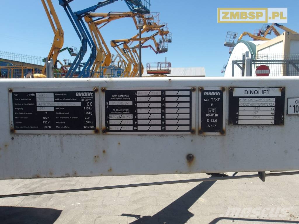 Dinolift 160 XT Bi-Energie 高所作業台付トレーラー