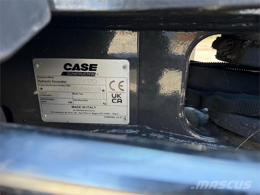 CASE CX17D CAB Minigraafmachines < 7t