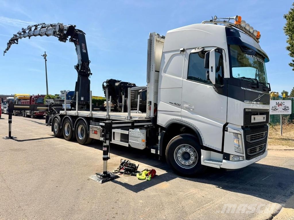 Volvo FH 420 8x4 PRITSCHE + (31m!) KRAN HIAB 858 E-7 + J Lastbil med lad/Flatbed