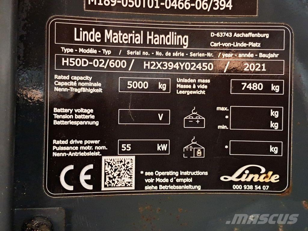 Linde H50D-02/600 Diesel heftrucks
