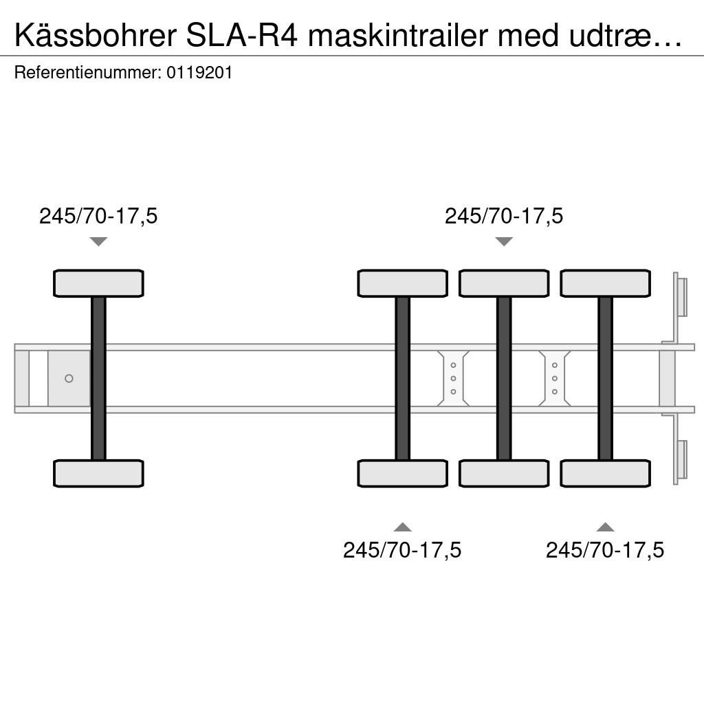 Kässbohrer SLA-R4 maskintrailer med udtræk og hjulbrønde Semi-trailer med lad/flatbed