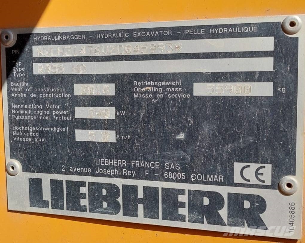 Liebherr R 956 HD حفارات زحافة