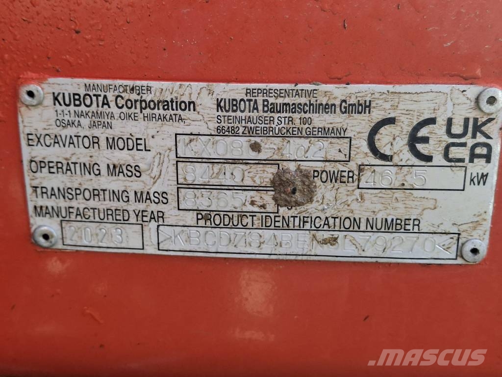 Kubota KX 080-4 Mini excavators 7t - 12t
