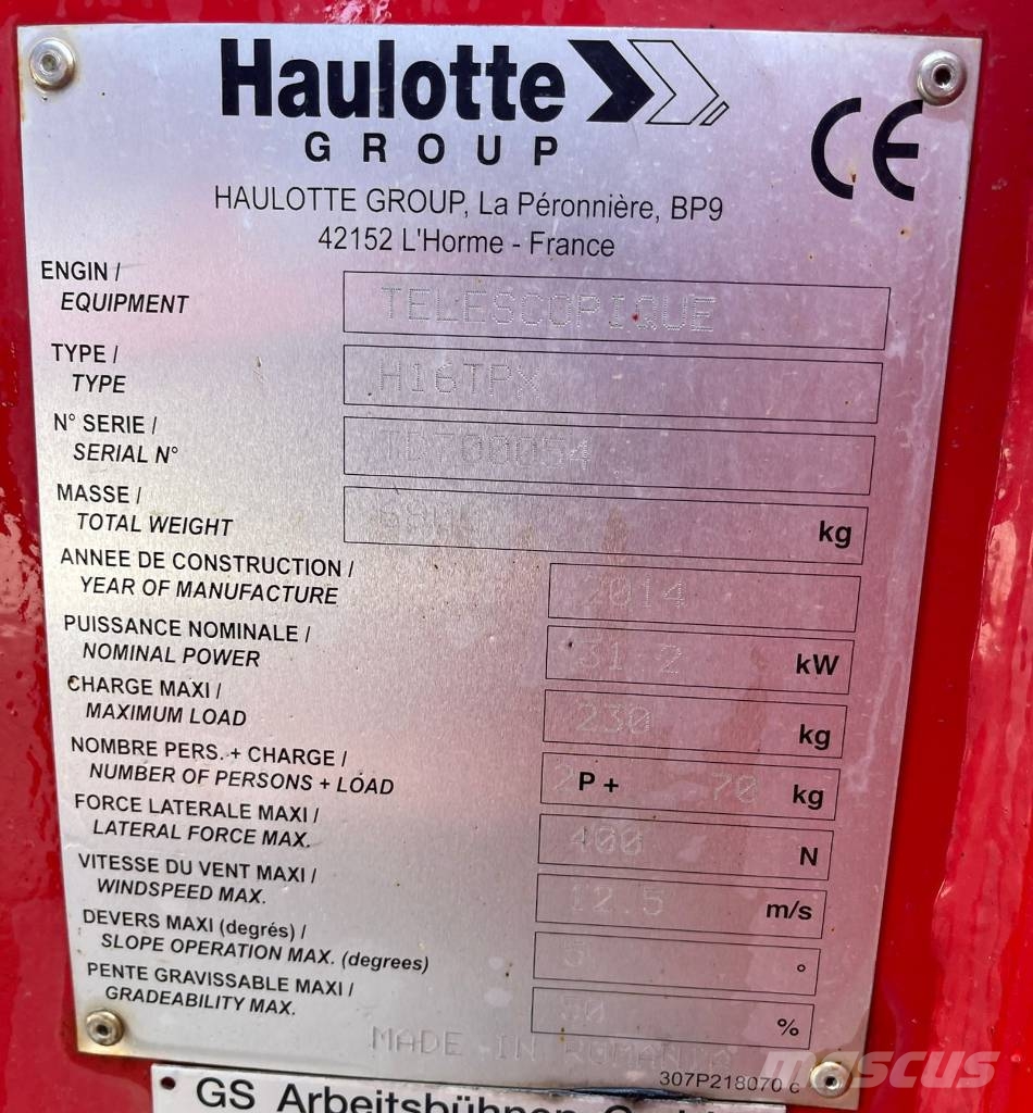 Haulotte H16TPX Teleskopske dvižne ploščadi
