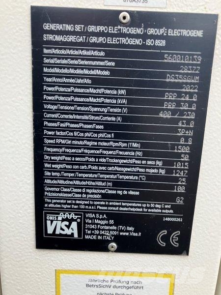 Strom Visa Stromerzeuger DS35SGVM 30kVA Otros Generadores