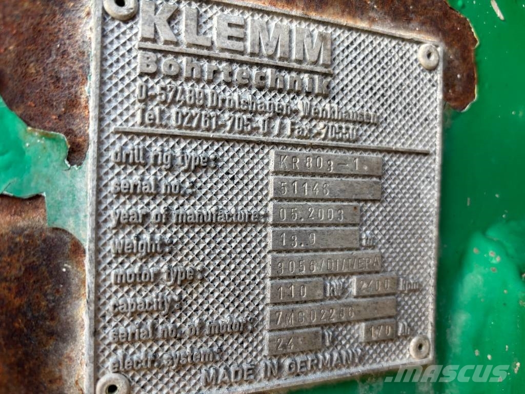 Klemm KR 803-1 Mašine za zabijanje stubova