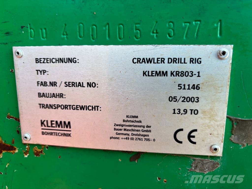 Klemm KR 803-1 Mašine za zabijanje stubova