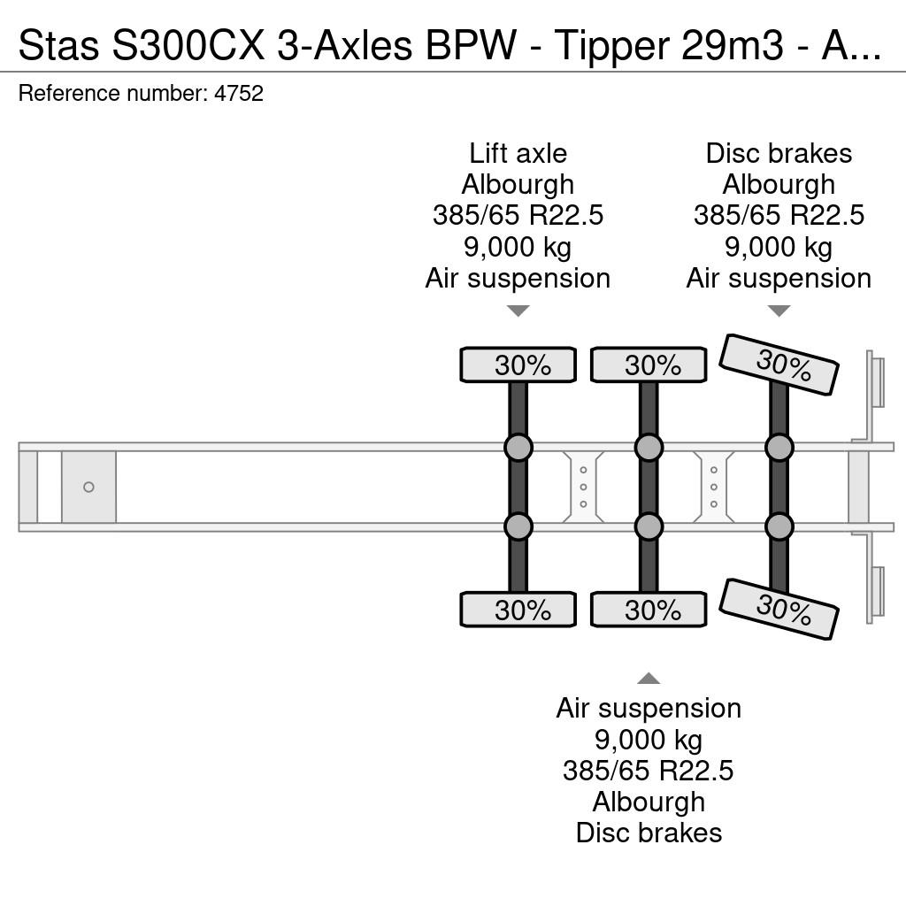Stas S300CX 3-Axles BPW - Tipper 29m3 - Alu/Alu - Disc Semirremolques de volteo