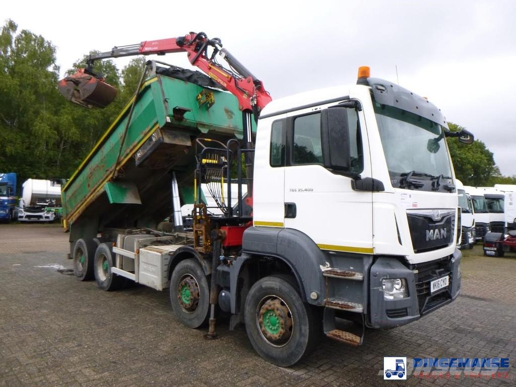 MAN TGS 35.400 8X4 RHD tipper + Palfinger Epsilon M125 Grues tout terrain